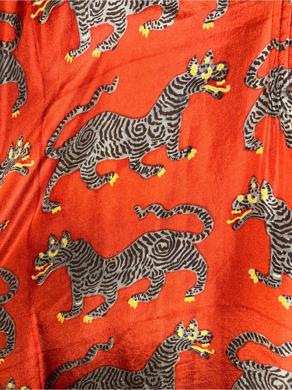Lisa Corti Tiger-Print Long Dress with Green Trim - Picture 4 of 5